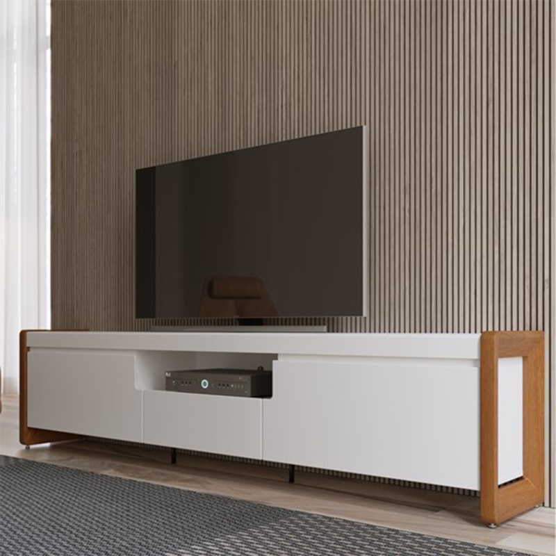 Rack Bristol Para TV Até 75 Polegadas 225cm Off White - Outlet