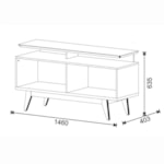 Rack Classic Para TV Até 45 Polegadas Com 2 Gavetas E Tampo Duplo 140cm Off White/Freijó - Outlet