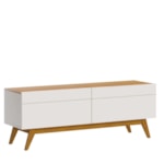 Rack Classic Para TV Até 50 Polegadas Com 2 Gavetas 140cm Off White/Nature - Outlet