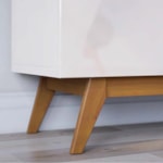 Rack Classic Para TV Até 50 Polegadas Com 2 Gavetas 140cm Off White/Nature - Outlet