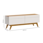 Rack Classic Para TV Até 50 Polegadas Com 2 Gavetas 140cm Off White/Nature - Outlet