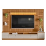 Rack Com Painel Maestrale 268cm - Nature E Off White