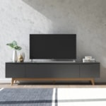 Rack Flynt Para TV Até 75 Polegadas Com 3 Portas 219cm Preto - Outlet
