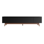 Rack Flynt Para TV Até 75 Polegadas Com 3 Portas 219cm Preto - Outlet