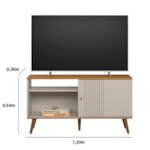 Rack Para TV Brendan 120cm - Nature E Off White