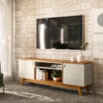 Rack Para TV Courage 180cm - Nature E Off White