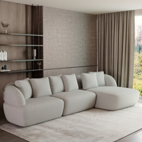 Sofá Campbell Com Chaise 4 A 5 Lugares