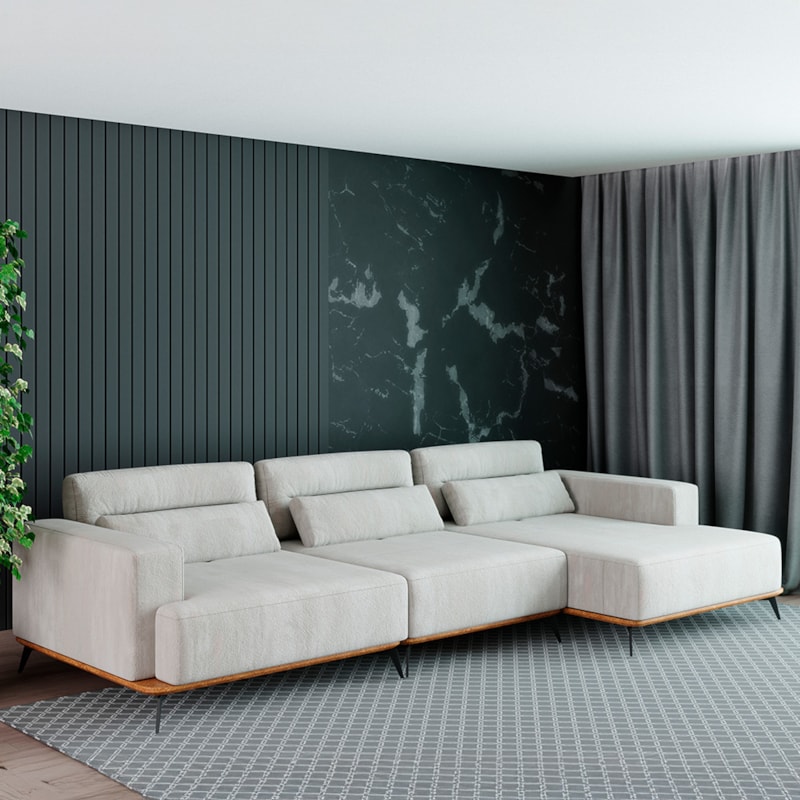 Sofá Com Chaise Qatuna 4 A 5 Lugares
