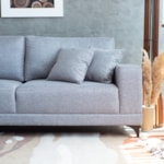Sofá Com Chaise Venice 4 Lugares 280cm - Linho Cinza