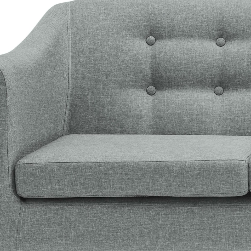 Sofá Lincoln de 3 Lugares C/Pés em Madeira Maciça Verde Acinzentado