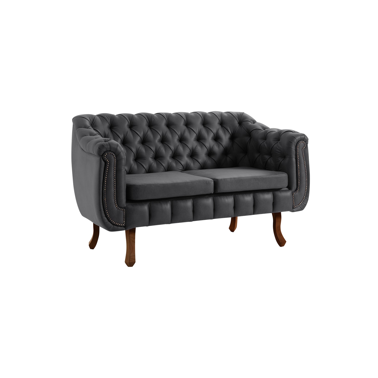 Sofá Sheffield de 2 Lugares em Couríssimo Chumbo Móveis Gruber