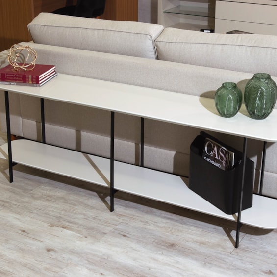 Sofá Table Iron Off White Fosco Com Preto Móveis Gruber Sofá Table Iron Off White Fosco Com, Cool Sofa Tables