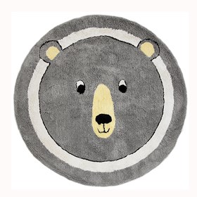 Tapete Madilyn C/ Desenho de Urso em Algodão